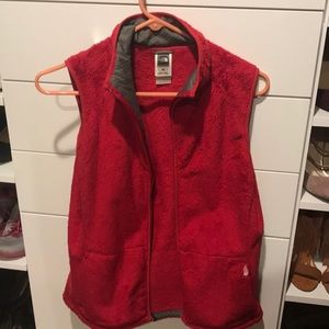 Authentic north face red sweater vest